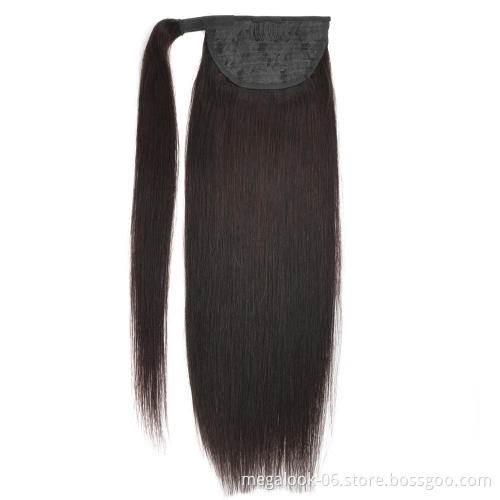 Most Popular 100 Unprocessed Virgin Remy Brazilian Virgin Hair Pieces Human Hair Ponytail